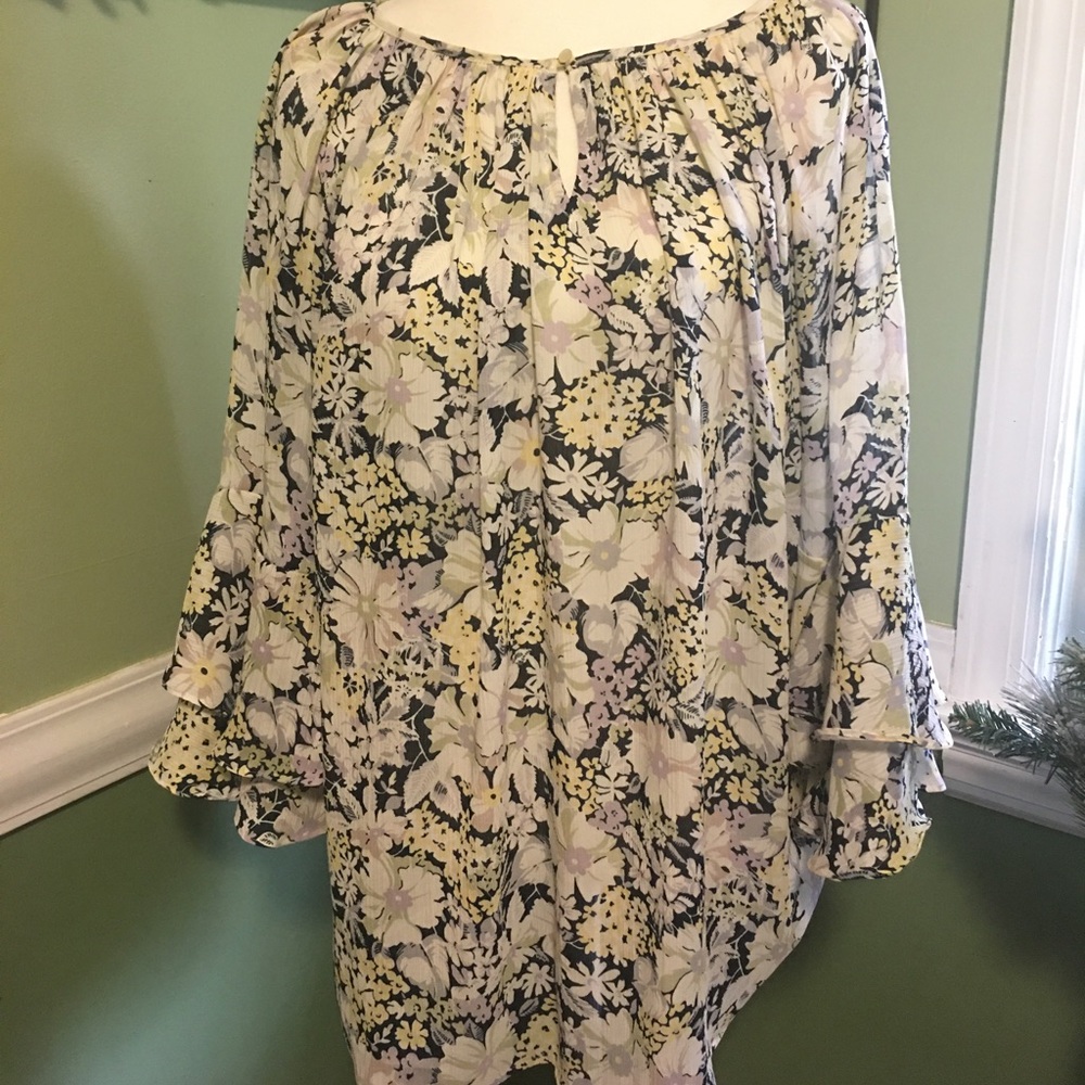 Chaps Floral top 1X